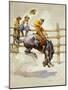 The Bucking Bronco, (Oil on Canvas)-Newell Convers Wyeth-Mounted Giclee Print