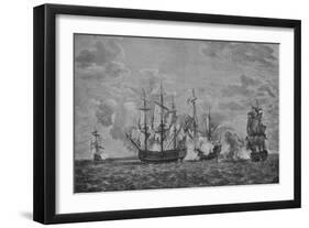 'The 'Buckingham' and the 'Florissant'', c1760-Richard Paton-Framed Giclee Print