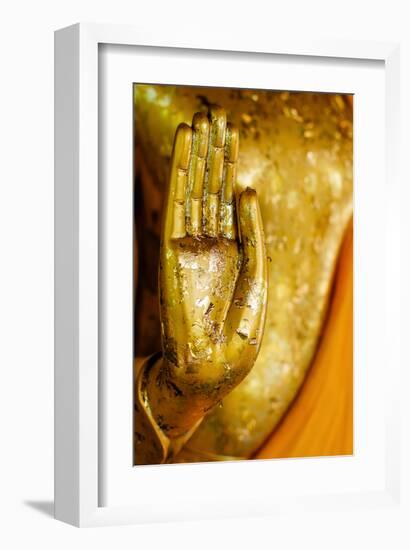 The Buddha - Peace Sign Hand-null-Framed Art Print