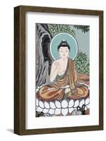 The Buddha teaching depicted in the Life of Buddha, Seoul, South Korea-Godong-Framed Photographic Print