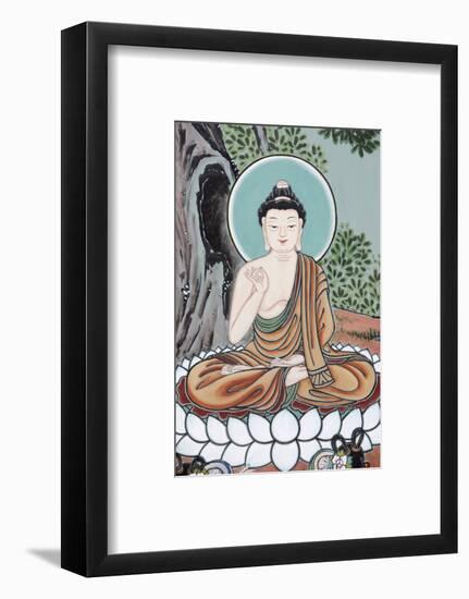 The Buddha teaching depicted in the Life of Buddha, Seoul, South Korea-Godong-Framed Photographic Print