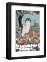 The Buddha teaching depicted in the Life of Buddha, Seoul, South Korea-Godong-Framed Photographic Print