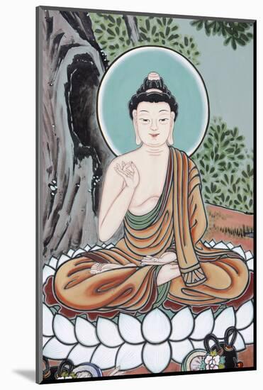 The Buddha teaching depicted in the Life of Buddha, Seoul, South Korea-Godong-Mounted Photographic Print