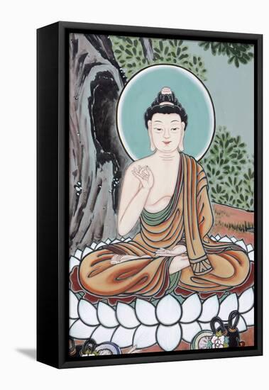 The Buddha teaching depicted in the Life of Buddha, Seoul, South Korea-Godong-Framed Stretched Canvas