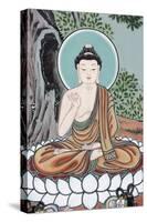 The Buddha teaching depicted in the Life of Buddha, Seoul, South Korea-Godong-Stretched Canvas