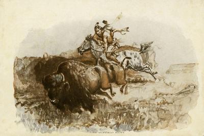 'The Buffalo Hunt by C M Russell' Giclee Print - Charles Marion Russell ...