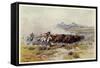 The Buffalo Hunt by C M Russell-Charles Marion Russell-Framed Stretched Canvas