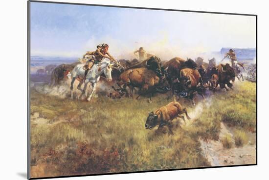 The Buffalo Hunt No. 39-Charles Marion Russell-Mounted Art Print