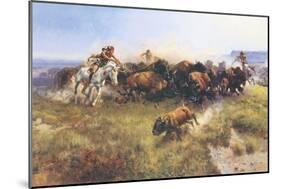 The Buffalo Hunt No. 39-Charles Marion Russell-Mounted Art Print