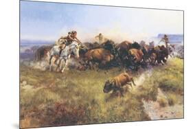 The Buffalo Hunt No. 39-Charles Marion Russell-Mounted Premium Giclee Print