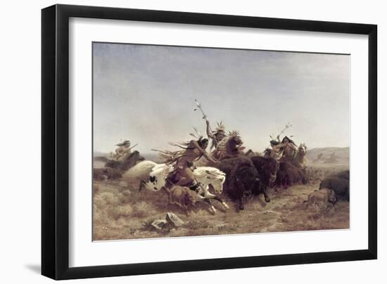 The Buffalo Hunt-Charles Ferdinand Wimar-Framed Giclee Print