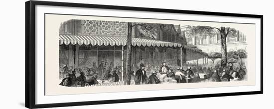 The Buffet at the Universal Exposition: Buffet around the Rotunda Panorama. Paris-null-Framed Giclee Print