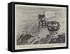 The Building of a New Lighthouse at Beachy Head-null-Framed Stretched Canvas