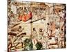 The Building of Mexico City, 16th Century-null-Mounted Premium Giclee Print