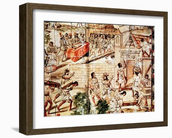 The Building of Mexico City, 16th Century-null-Framed Giclee Print