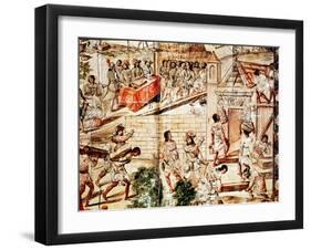 The Building of Mexico City, 16th Century-null-Framed Giclee Print