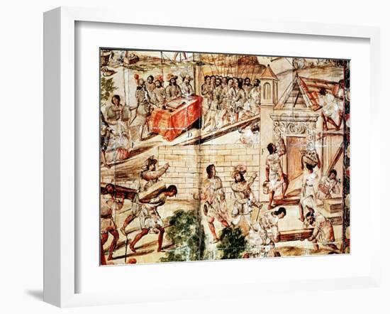The Building of Mexico City, 16th Century-null-Framed Giclee Print