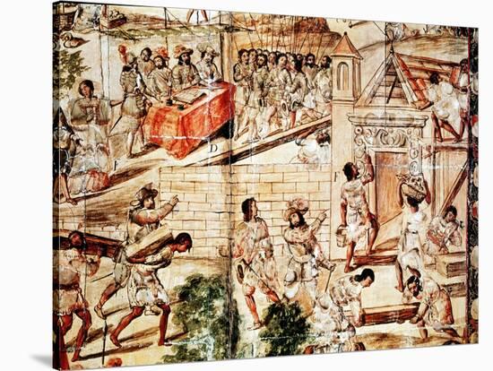 The Building of Mexico City, 16th Century-null-Stretched Canvas