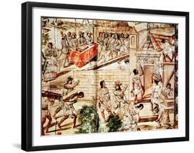 The Building of Mexico City, 16th Century-null-Framed Giclee Print