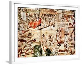 The Building of Mexico City, 16th Century-null-Framed Giclee Print