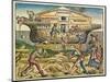 The Building of Noah's Ark, Published in the Nuremberg Chronicle, 1493-null-Mounted Giclee Print