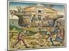 The Building of Noah's Ark, Published in the Nuremberg Chronicle, 1493-null-Mounted Giclee Print