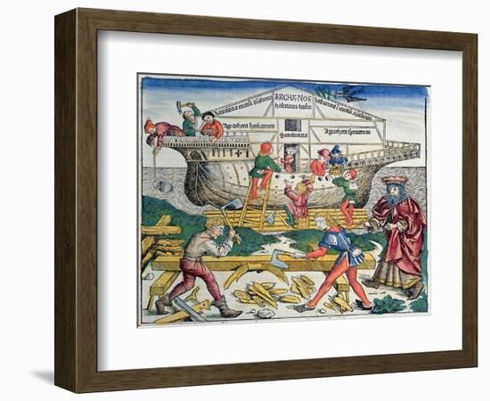 The Building of Noahs Ark, from the Nuremberg Chronicle, 1493-Michael Wolgemut-Framed Giclee Print