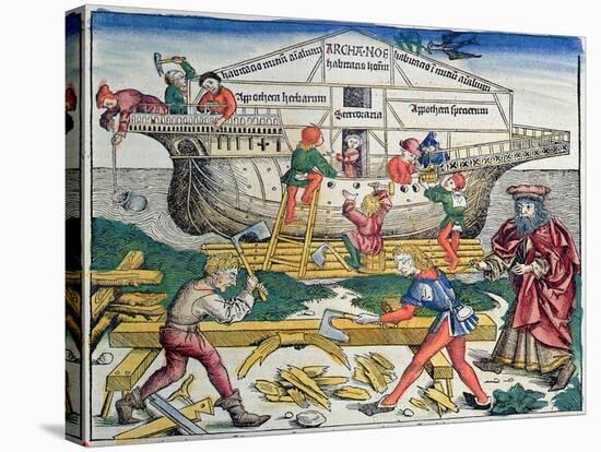 The Building of Noahs Ark, from the Nuremberg Chronicle, 1493-Michael Wolgemut-Stretched Canvas