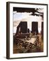 The Building of Stonehenge, an Imagined in 1978-Arthur Ranson-Framed Giclee Print