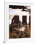The Building of Stonehenge, an Imagined in 1978-Arthur Ranson-Framed Giclee Print