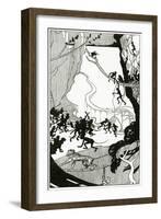 The Building of the Bridge, from 'The Book of Myths' by Amy Cruse, 1925-null-Framed Giclee Print