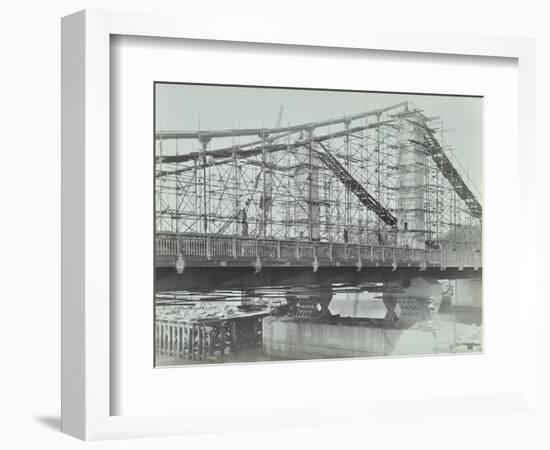 The Building of the New Chelsea Bridge, London, 1937-null-Framed Photographic Print