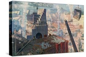 The Building of the Panama Canal, 1912-null-Stretched Canvas