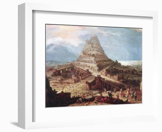 The Building of the Tower of Babel, 16th Century-null-Framed Giclee Print