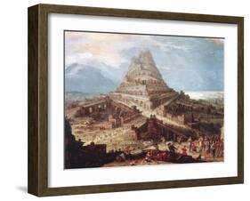 The Building of the Tower of Babel, 16th Century-null-Framed Giclee Print