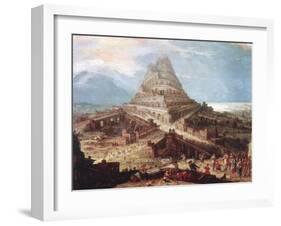 The Building of the Tower of Babel, 16th Century-null-Framed Giclee Print