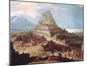 The Building of the Tower of Babel, 16th Century-null-Mounted Giclee Print
