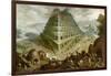 The Building of the Tower of Babel-Marten van Valckenborch-Framed Giclee Print