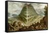 The Building of the Tower of Babel-Marten van Valckenborch-Framed Stretched Canvas