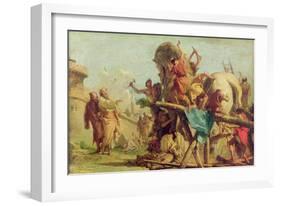 The Building of the Trojan Horse, c.1760-Giandomenico Tiepolo-Framed Giclee Print