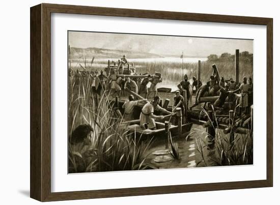 The Building of William's Causeway at Ely-null-Framed Giclee Print