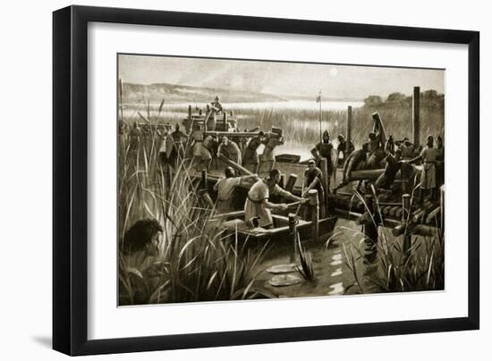 The Building of William's Causeway at Ely-null-Framed Giclee Print