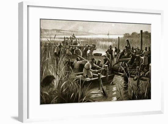 The Building of William's Causeway at Ely-null-Framed Giclee Print