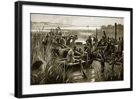 The Building of William's Causeway at Ely-null-Framed Giclee Print