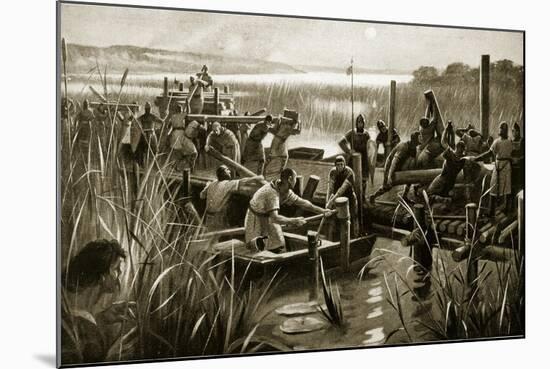 The Building of William's Causeway at Ely-null-Mounted Giclee Print
