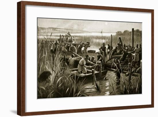 The Building of William's Causeway at Ely-null-Framed Giclee Print