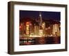 The Buildings are Lit up for the Handover Celebrations, Hong Kong 26, June 1997-null-Framed Photographic Print