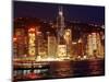 The Buildings are Lit up for the Handover Celebrations, Hong Kong 26, June 1997-null-Mounted Photographic Print
