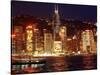 The Buildings are Lit up for the Handover Celebrations, Hong Kong 26, June 1997-null-Stretched Canvas