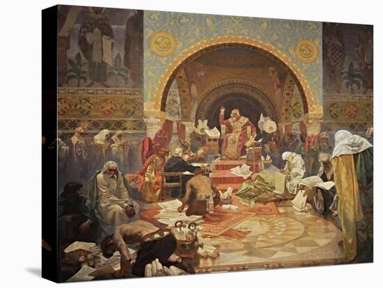 The Bulgarian Tsar Simeon (The Cycle the Slav Epi)-Alphonse Mucha-Stretched Canvas